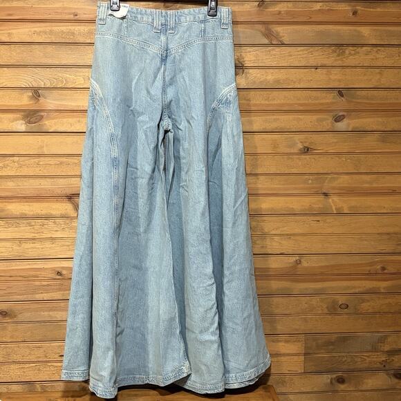 Free People Pandora Wide Flare Women’s Jeans Size 28 Gaucho Style Denim - Picture 7 of 16